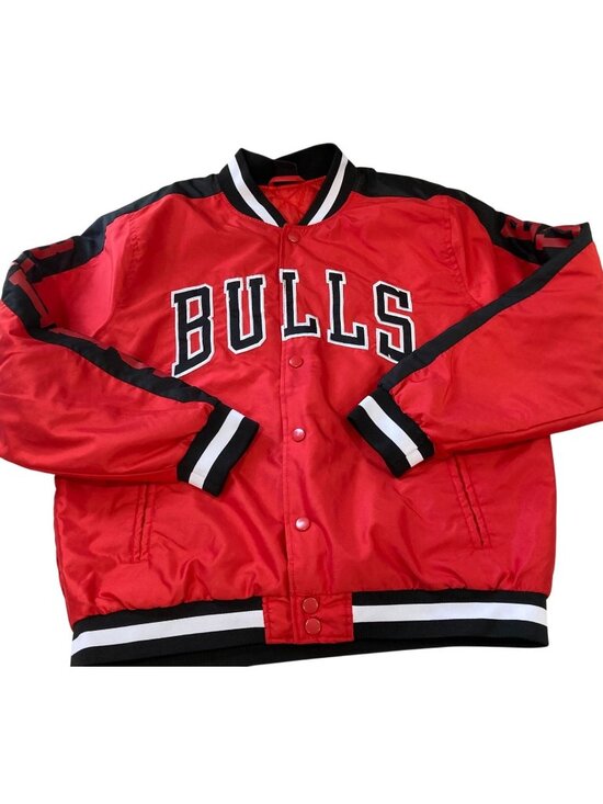 Ultra Game Other - Ultra Game Mens Chicago Bulls Bomber Jacket Size L Red Layers Sporty Streetwear